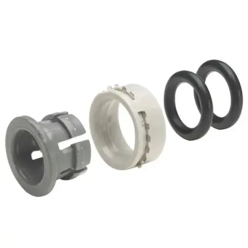 Cartucho corto acetal gris con 2 juntas tóricas de nitrilo