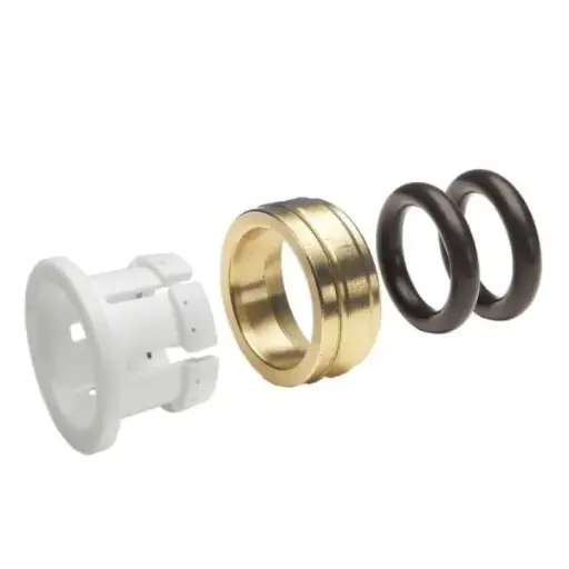 Cartucho corto de acetal blanco - cuerpo latón -  2 juntas EPDM - métrica